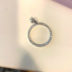 Rinestone silver Circle Pendant